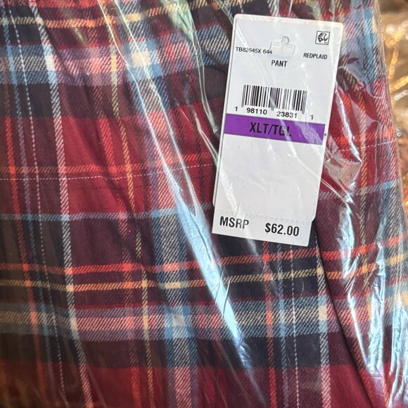 Tommy Bahama Flannel Plaid Pajama Pants $52 in Red Plaid - Picture 8 of 15